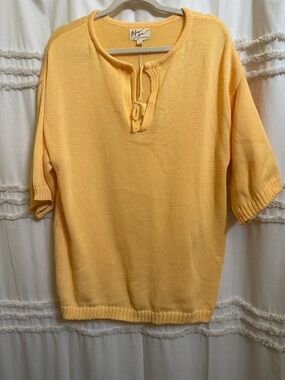 Before you Knit Yellow Short Sleeve Sweater